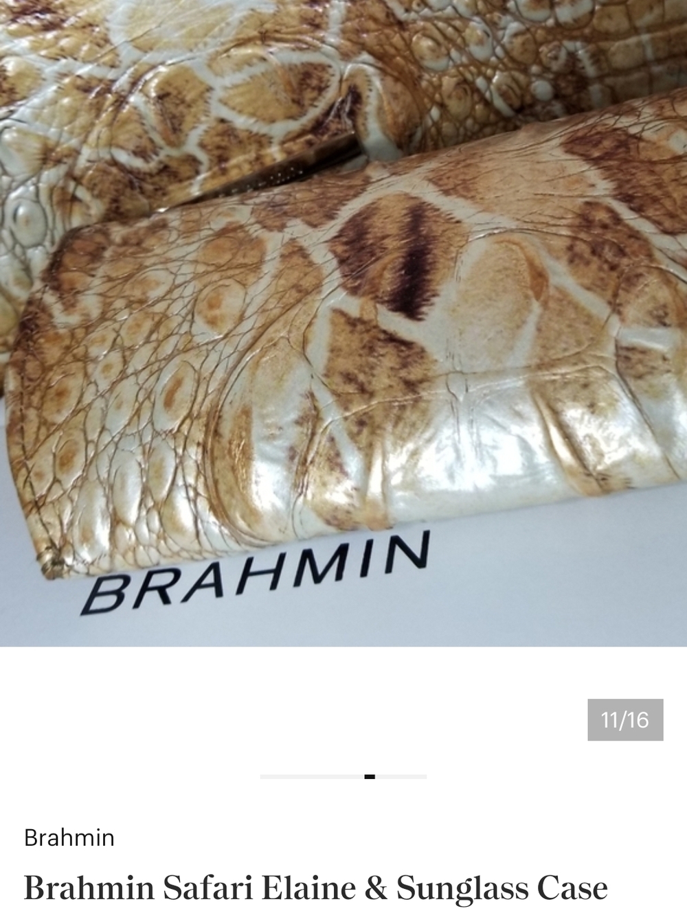 Brahmin Safari Elaine Sunglass Case in Tan Croc - Picture 4 of 4